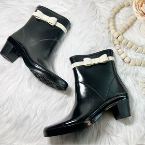 Kate Spade Paloma Bow high Gloss Rainboots Womens size 9